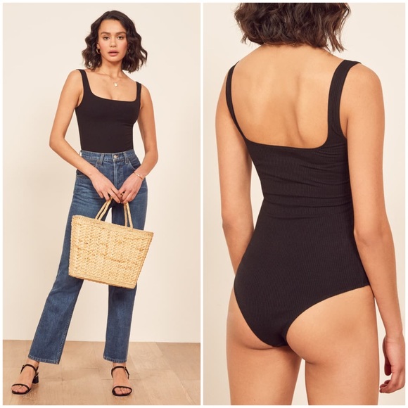 Reformation Tops - Reformation Jeans gemma tank bodysuit ribbed black